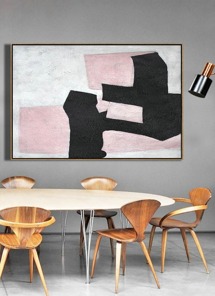 Large Abstract Painting,Hand-Painted Oversized Horizontal Minimal Art On Canvas,Custom Oil Painting
